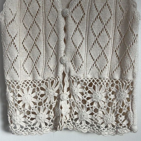 Romantic Expressions Vtg Boho Sweater Vest Size S/M - Picture 3 of 5